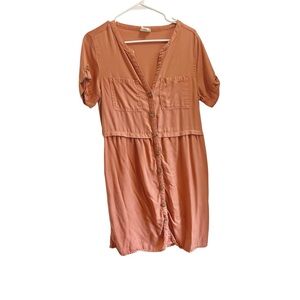 Women's Button-Down Dress in Terracotta